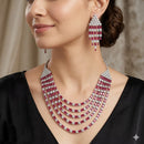 Lucentarts Jewellery Sparkling American Diamond Necklace Set for Women
