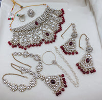 Lucentarts Jewellery Premium Kundan And Beads Semi Bridal Necklace Set for Women