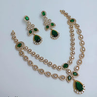 Lucentarts Jewellery Sparkling American Diamond Necklace Set for Women