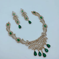 Lucentarts Jewellery Sparkling American Diamond Necklace Set for Women