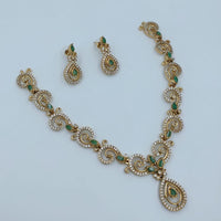 Lucentarts Jewellery Sparkling American Diamond Necklace Set for Women