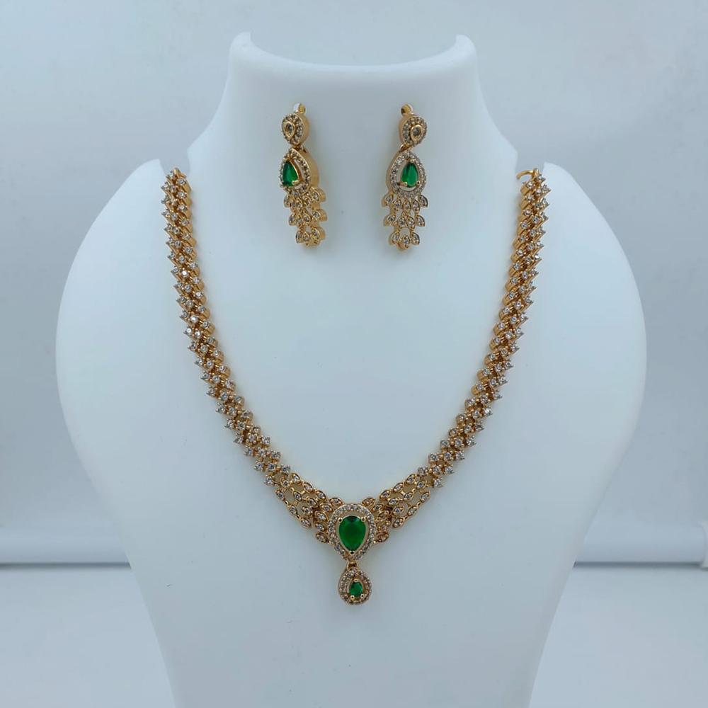 Lucentarts Jewellery Sparkling American Diamond Necklace Set for Women