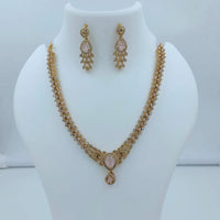 Lucentarts Jewellery Sparkling American Diamond Necklace Set for Women