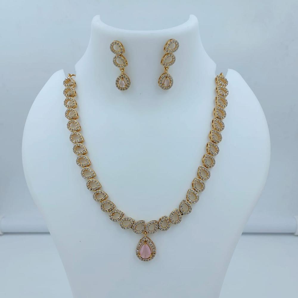 Lucentarts Jewellery Sparkling American Diamond Necklace Set for Women