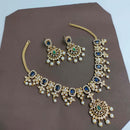 Lucentarts Jewellery Sparkling American Diamond And Pearl Necklace Set for Women
