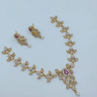 Lucentarts Jewellery Sparkling American Diamond Necklace Set for Women