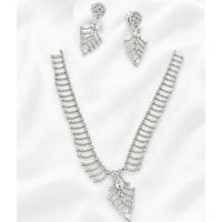 Lucentarts Jewellery Sparkling American Diamond Necklace Set for Women