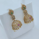 Lucentarts Jewellery Designer Pota Stone And Pearl Jhumki Earrings