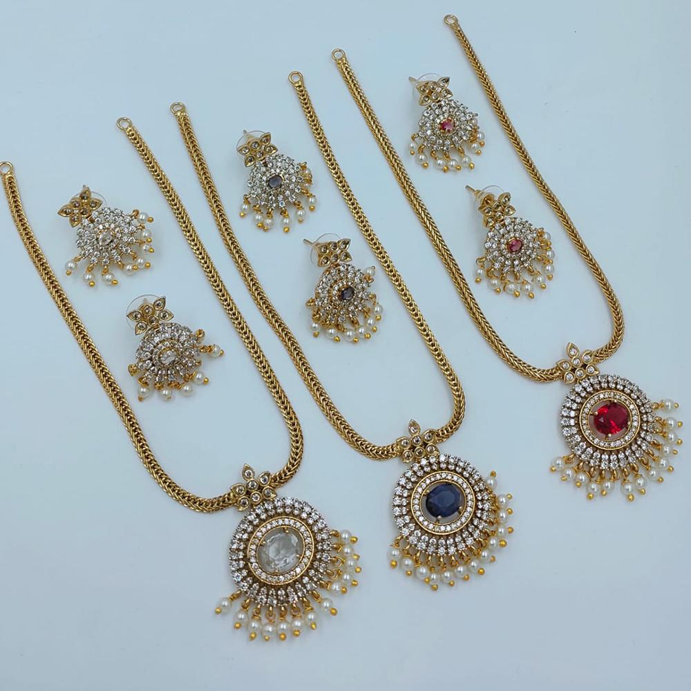 Lucentarts Jewellery Sparkling American Diamond Necklace Set for Women