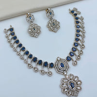 Lucentarts Jewellery Sparkling American Diamond Necklace Set for Women