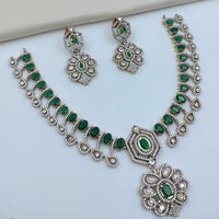 Lucentarts Jewellery Sparkling American Diamond Necklace Set for Women