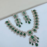 Lucentarts Jewellery Sparkling American Diamond Necklace Set for Women