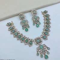 Lucentarts Jewellery Sparkling American Diamond Necklace Set for Women