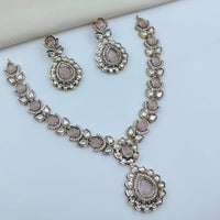 Lucentarts Jewellery Sparkling American Diamond Necklace Set for Women