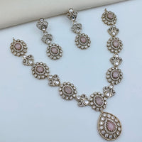 Lucentarts Jewellery Sparkling American Diamond Necklace Set for Women