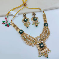 Lucentarts Jewellery Premium Pota Stone And Pearl Necklace Set
