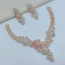 Lucentarts Jewellery Sparkling American Diamond Necklace Set for Women