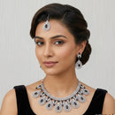 Lucentarts Jewellery Sparkling American Diamond Necklace Set for Women