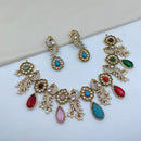 Lucentarts Jewellery Premium Pota Stone And Pearl Necklace Set