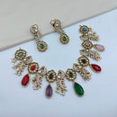 Lucentarts Jewellery Premium Pota Stone And Pearl Necklace Set