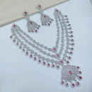 Lucentarts Jewellery Sparkling American Diamond Necklace Set for Women