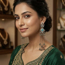 Lucentarts Jewellery Trendy Pota Stone And Pearl Dangler Kashmiri Earrings