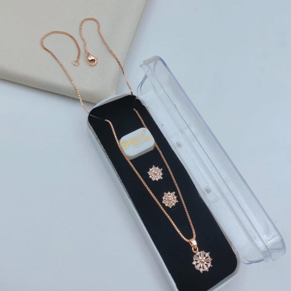 Lucentarts Jewellery Gold Plated Austrian Stone Chain Pendant