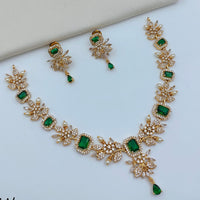 Lucentarts Jewellery Sparkling American Diamond Necklace Set for Women