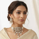 Lucentarts Jewellery Designer Polki Kundan Stone And Beads Choker Necklace Set