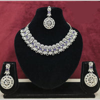 Lucentarts Jewellery Sparkling American Diamond Necklace Set for Women