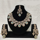 Lucentarts Jewellery Sparkling American Diamond Necklace Set for Women
