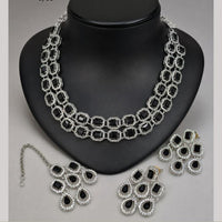 Lucentarts Jewellery Sparkling American Diamond Necklace Set for Women