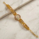 Lucentarts Jewellery Elegant Ethnic Gold Plated Crystal Stone Adjustable Bracelet