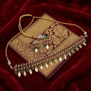 Lucentarts Jewellery Classic Pota Stone Gold Plated Coin Necklace Set