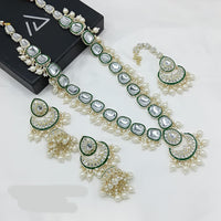Lucentarts Jewellery Kundan Stone And Beads Long Necklace Set for Women