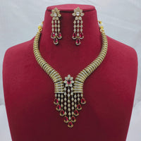 Lucentarts Jewellery Sparkling American Diamond Necklace Set for Women