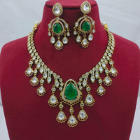 Lucentarts Jewellery Sparkling American Diamond Necklace Set for Women