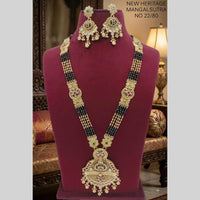Lucentarts Jewellery Traditional Pota Stone And Black Beads Mangalsutra