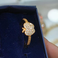 Lucentarts Jewellery Gold Plated Austrian Stone Shape Ring