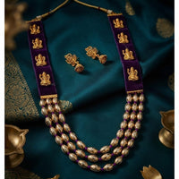 Lucentarts  Jewellery Gold Plated Laxmi Design Necklace Set