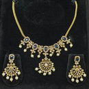 Lucentarts Jewellery Gold Plated American Diamond Necklace Set