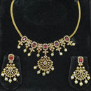 Lucentarts Jewellery Gold Plated American Diamond Necklace Set