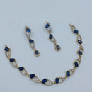 Lucentarts Jewellery Gold Plated American Diamond Necklace Set