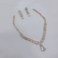 Lucentarts Jewellery Designer American Daimond Necklace Set for Women