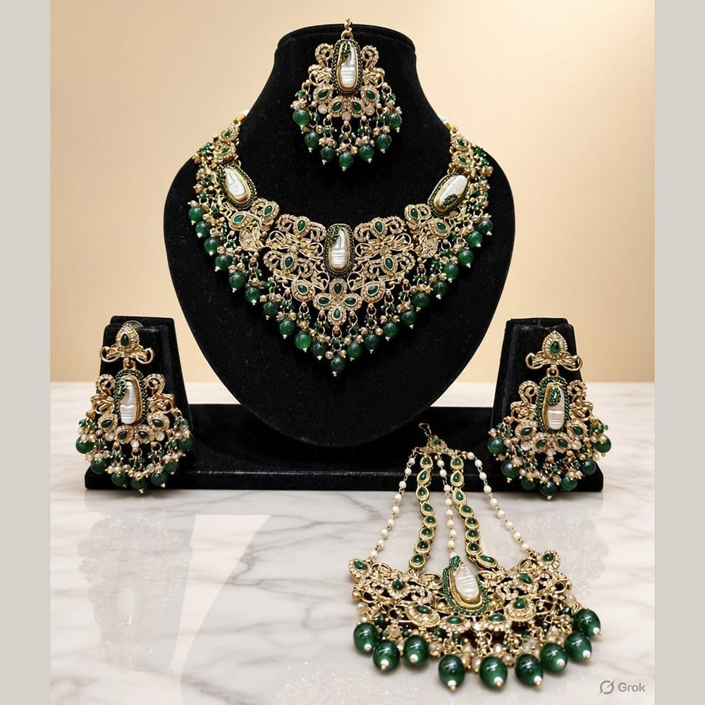 Lucentarts Jewellery Premium Austrain Stone And Beads Necklace Set for Women