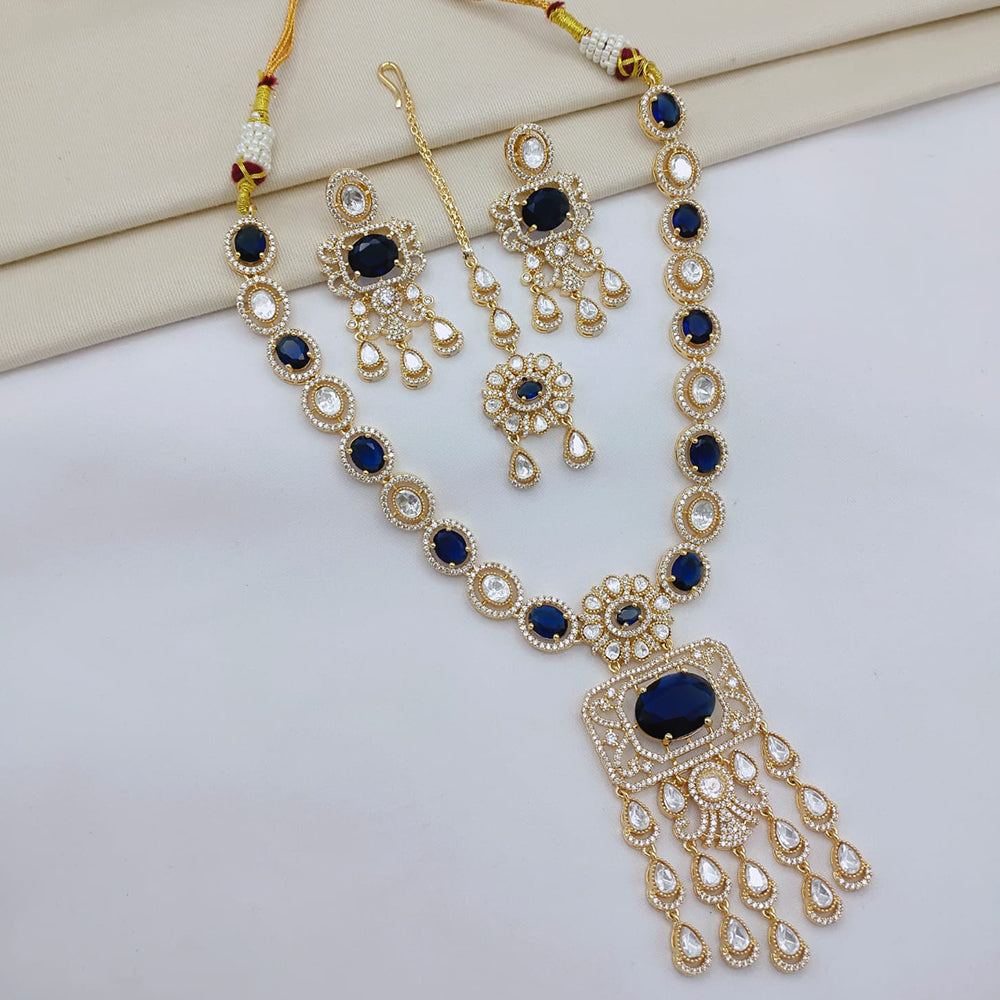 Lucentarts Jewellery Luxury Polki Kundan And American Diamond Necklace Set