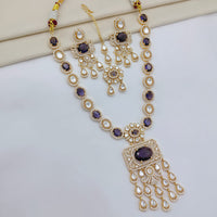 Lucentarts Jewellery Luxury Polki Kundan And American Diamond Necklace Set