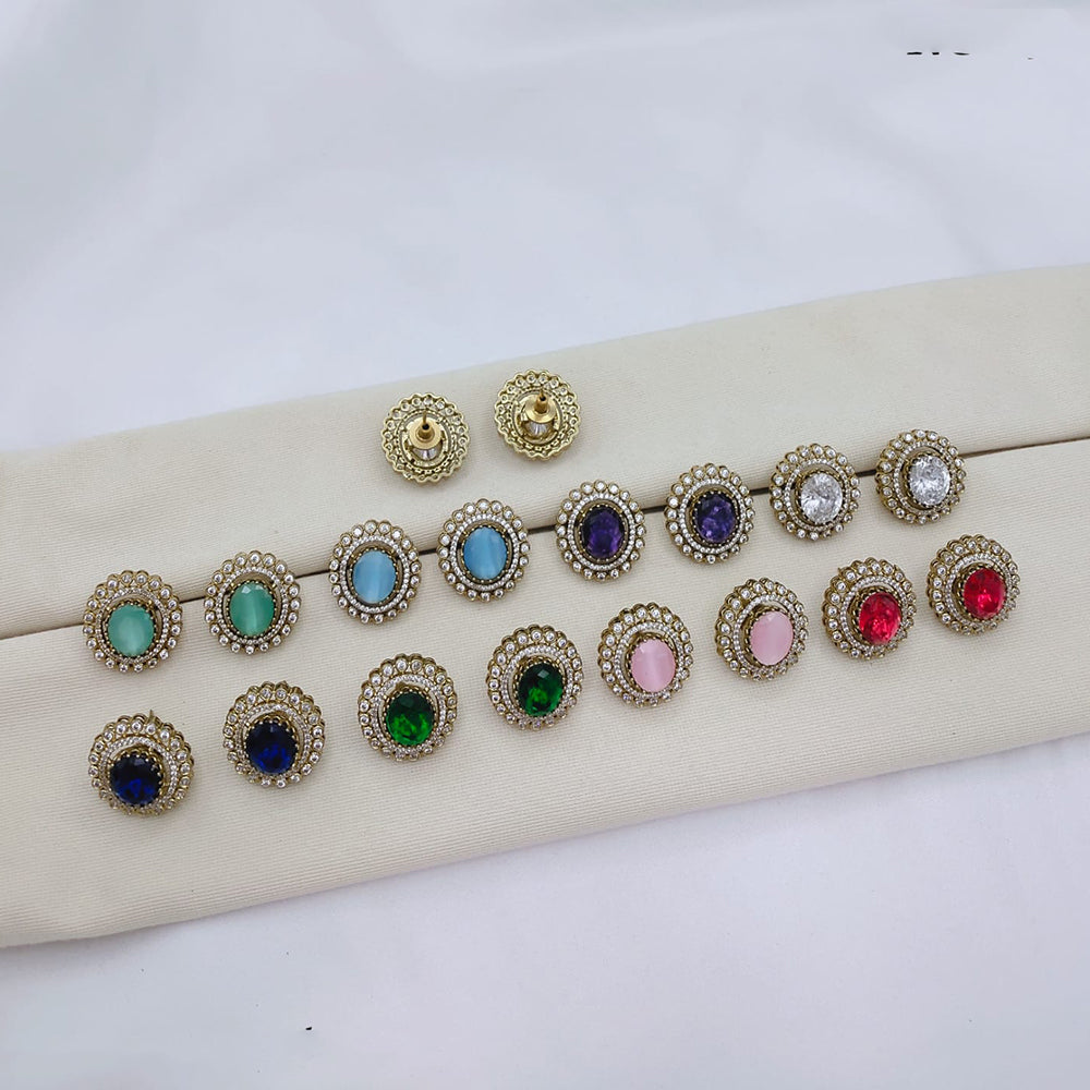 Lucentarts Jewellery Beautiful American Diamond Studs Earrings 