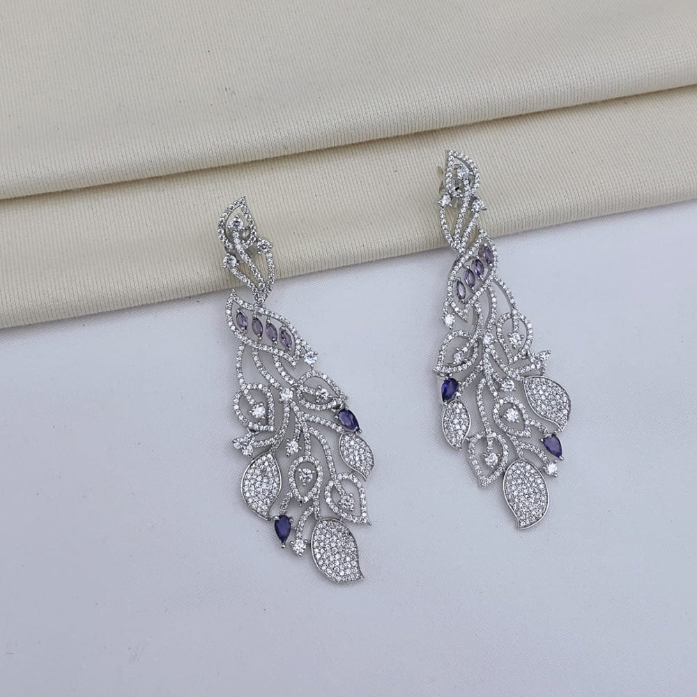 Lucentarts Jewellery Glamorous American Diamond Dangler Earrings