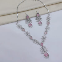 Lucentarts Jewellery Luxury American Diamond Necklace Set